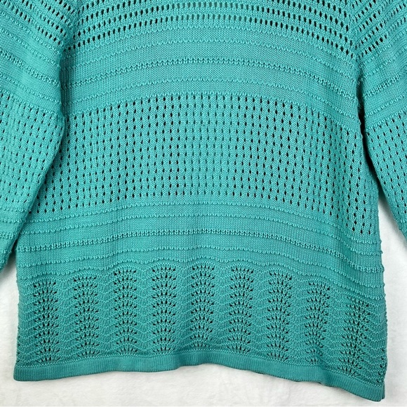 CJ Banks Plus Size Light Teal/Aqua Knit Cardigan Sweater Size 2X - Picture 8 of 12